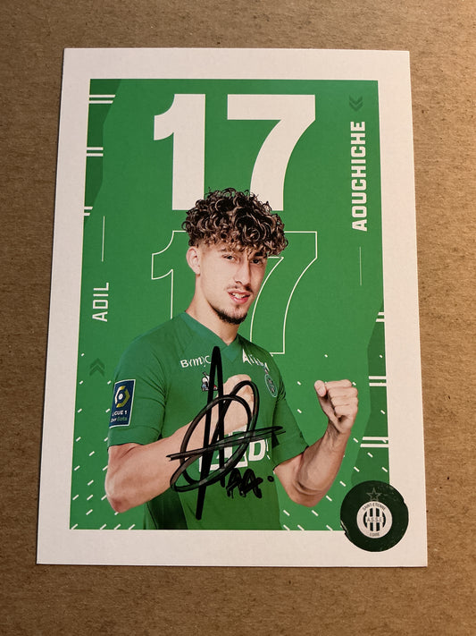 Adil Aouchiche, France 🇫🇷 AS Saint-Étienne 2021/22 hand signed