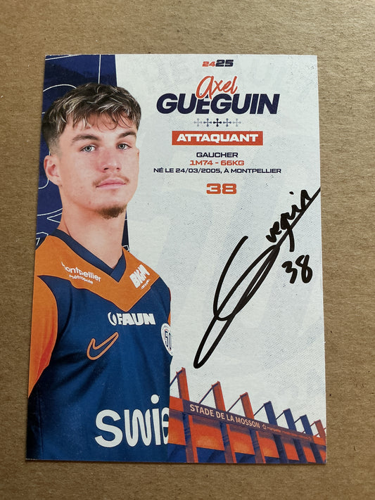 Axel Gueguin, France 🇫🇷 Montpellier HSC 2024/25 hand signed