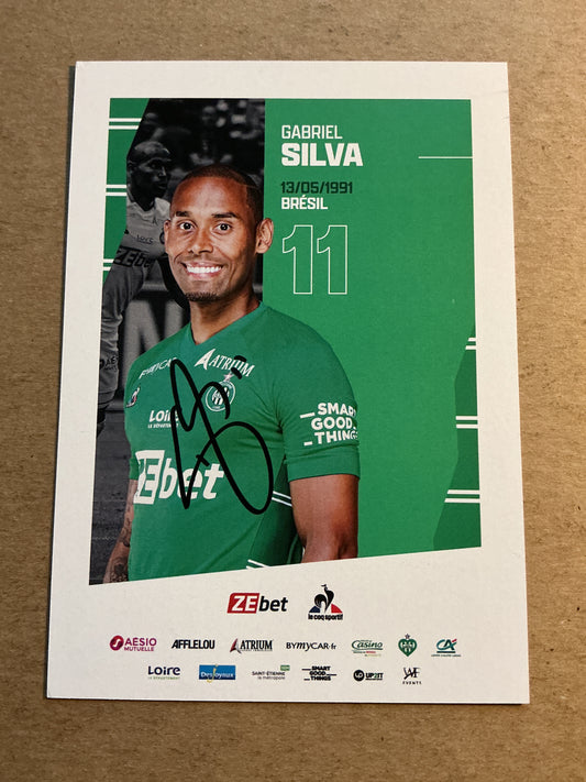 Gabriel Silva, Brazil 🇧🇷 AS Saint-Étienne 2021/22 hand signed