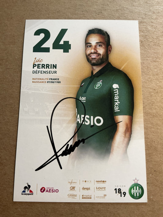 Loic Perrin, France 🇫🇷 AS Saint-Etienne 2018/19 hand signed