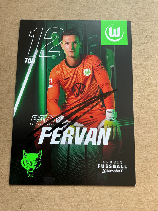 Pavao Pervan, Austria 🇦🇹 VfL Wolfsburg 2021/22 hand signed