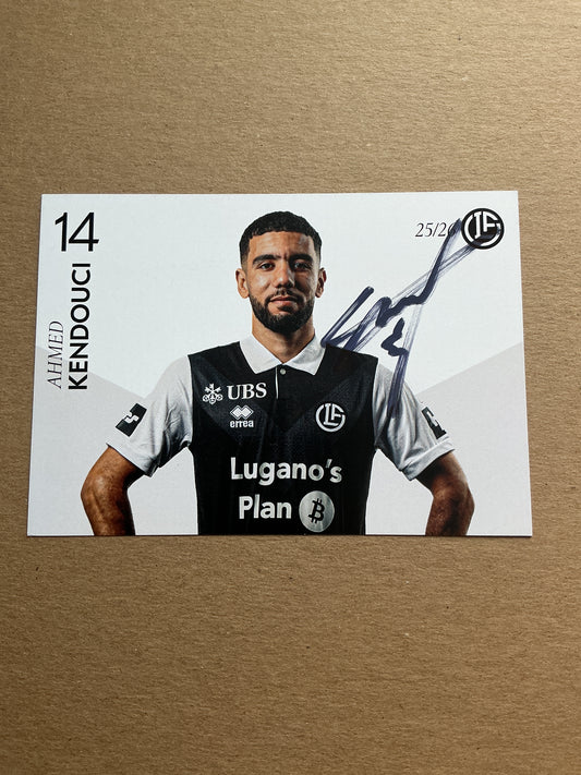 Ahmed Kendouci, Algeria 🇩🇿 HC Lugano 2025/26 hand signed