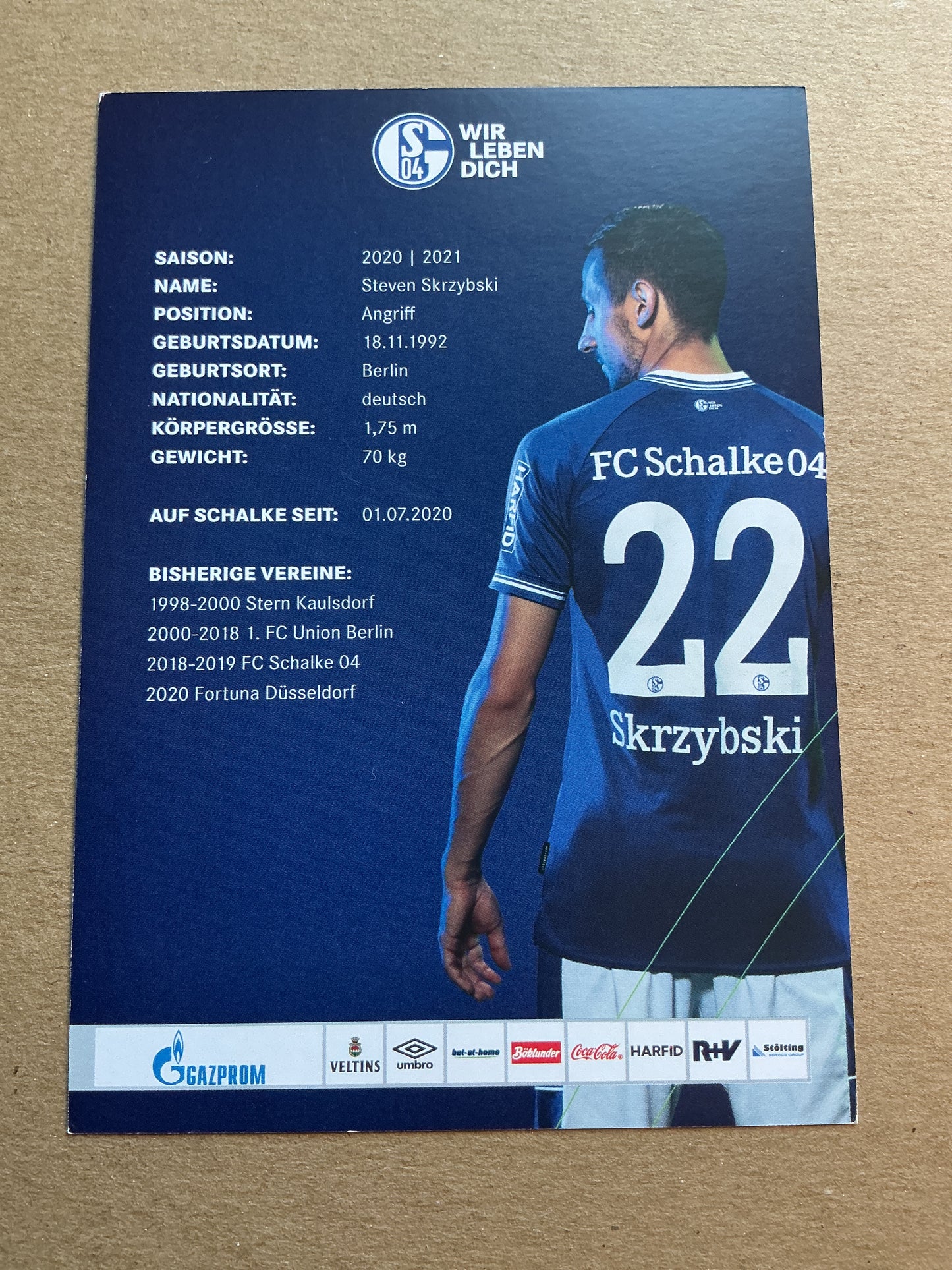 Steven Skrzybski, Germany 🇩🇪 FC Schalke 04 2020/21 hand signed