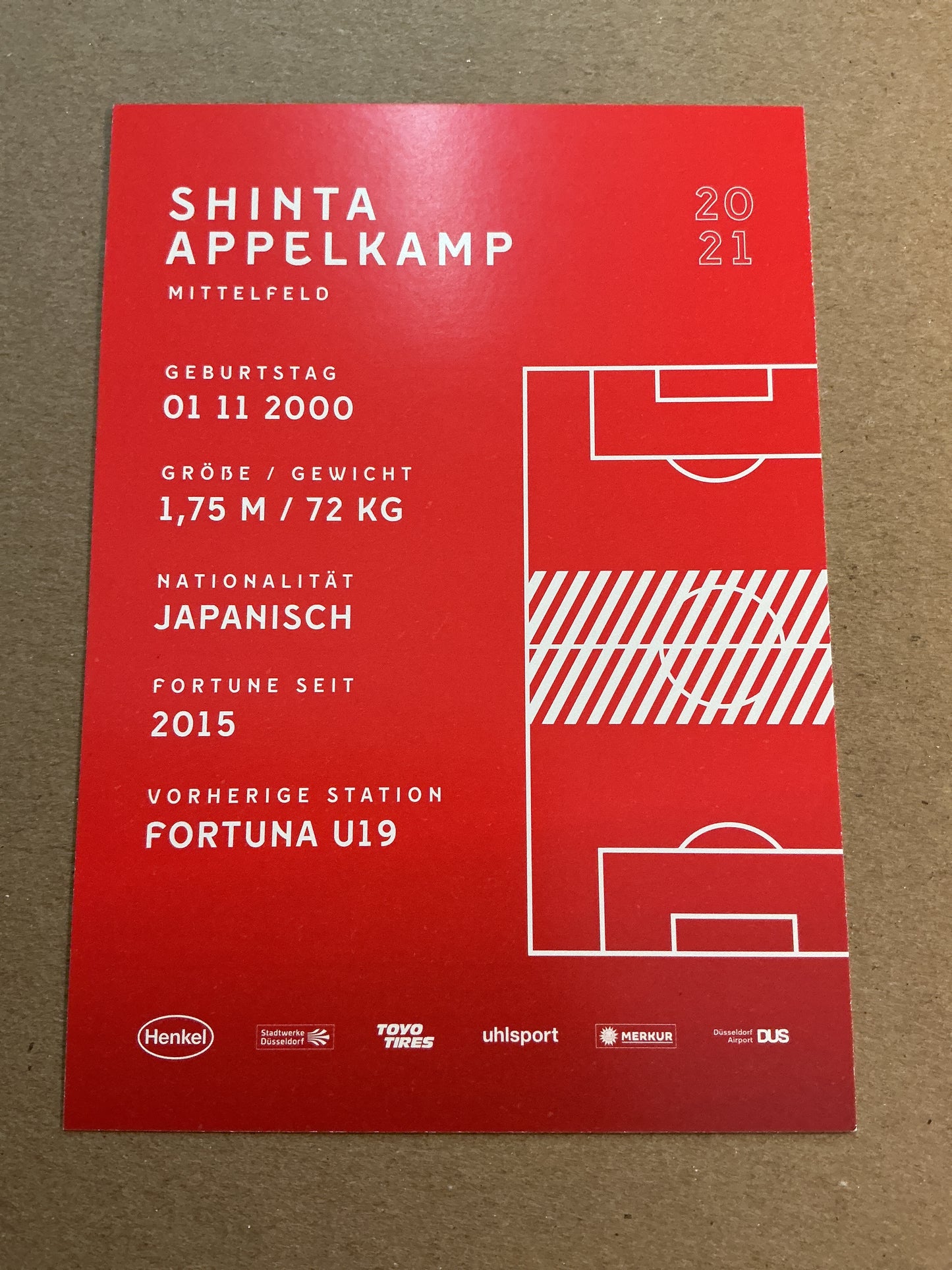 Shinta Appelkamp, Japan 🇯🇵 Fortuna Düsseldorf 2020/21 hand signed