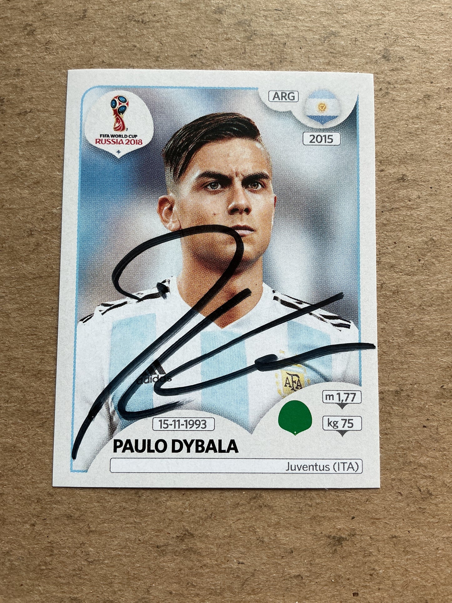 Paulo Dybala, Argentina 🇦🇷 FIFA World Cup 2018 Panini hand signed