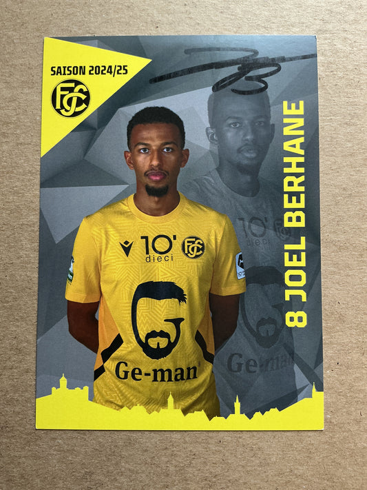 Joel Berhane, Sweden 🇸🇪 FC Schaffhausen 2024/25 hand signed
