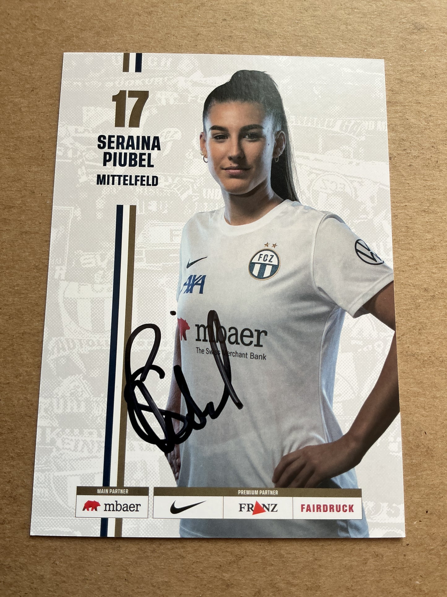 Seraina Piubel, Switzerland 🇨🇭 FC Zürich 2023/24 hand signed