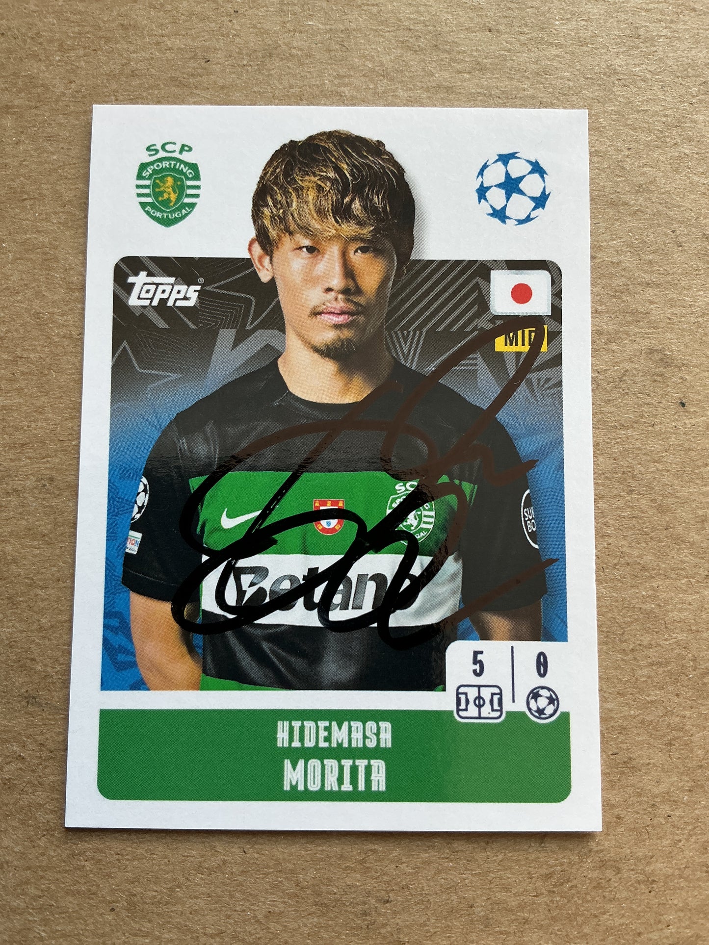 Hidemasa Morita, Japan 🇯🇵 Sporting CP 2024/25 Topps hand signed