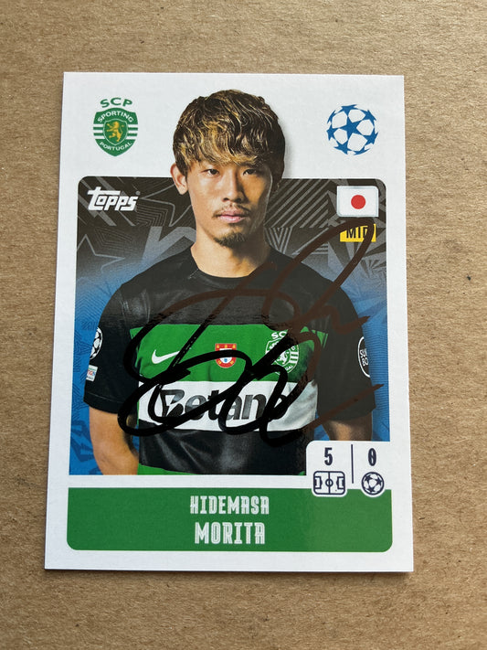 Hidemasa Morita, Japan 🇯🇵 Sporting CP 2024/25 Topps hand signed