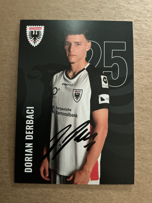 Dorian Derbaci, Switzerland 🇨🇭 FC Aarau 2024/25 hand signed
