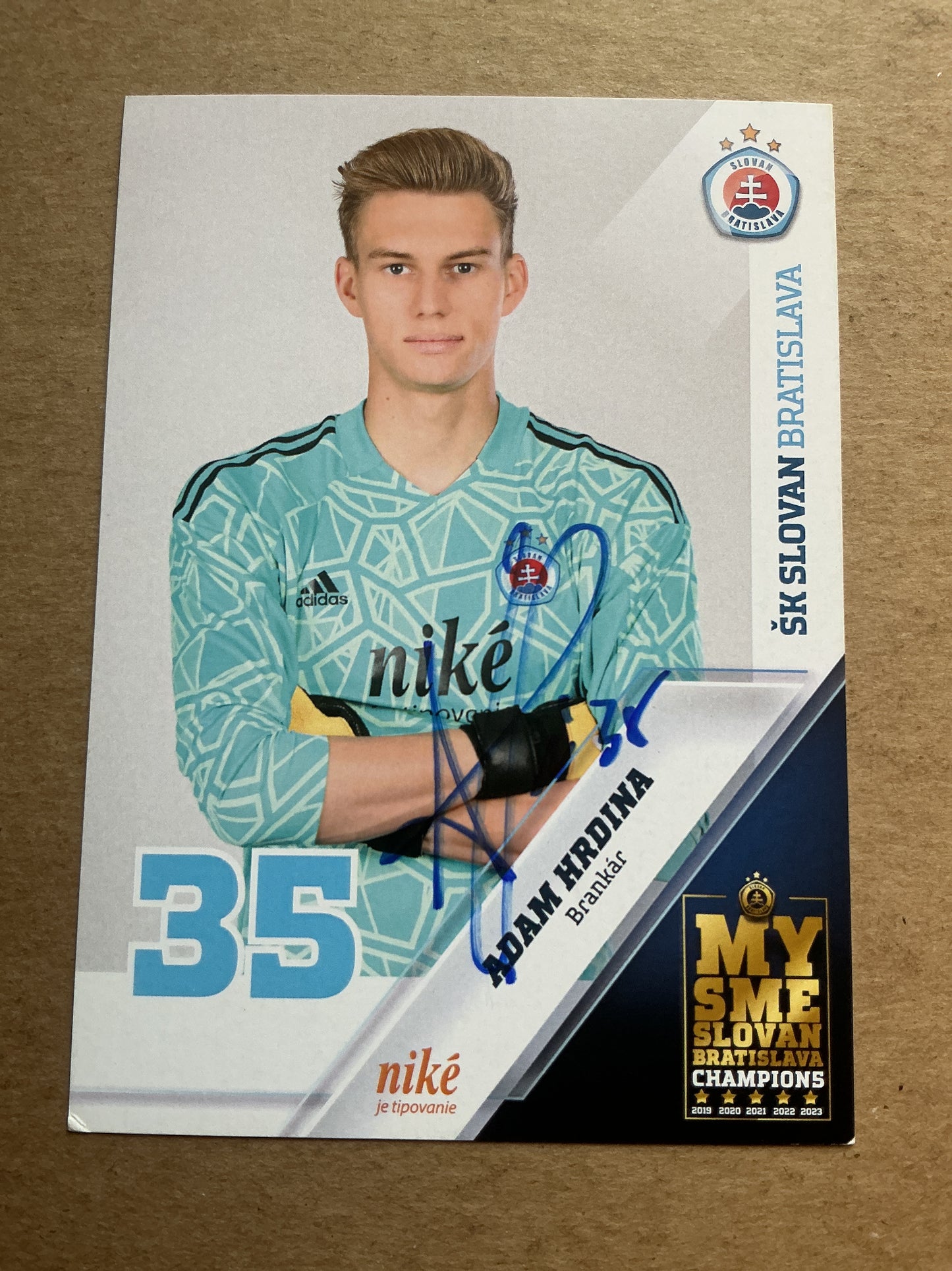 Adam Hrdina, Slovakia 🇸🇰 ŠK Slovan Batislava 2023/24 hand signed