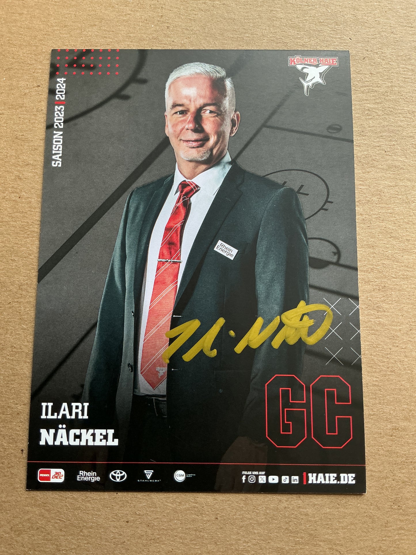 Ilari Näckel, Finland 🇫🇮 Kölner Haie 2023/24 hand signed