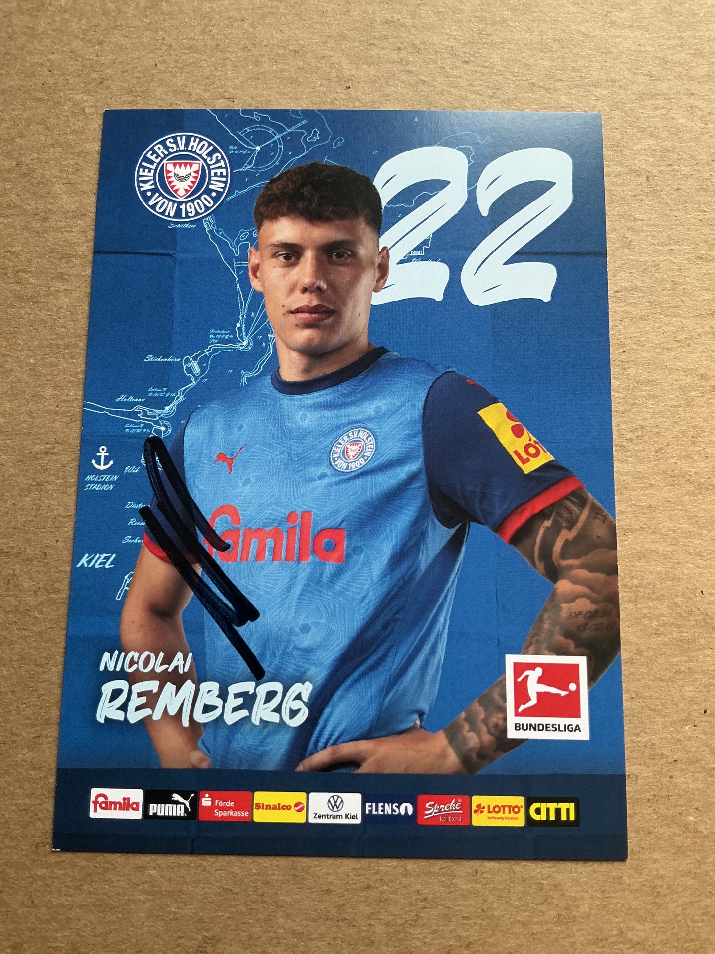 Nicolai Remberg, Germany 🇩🇪 Holstein Kiel 2024/25 hand signed