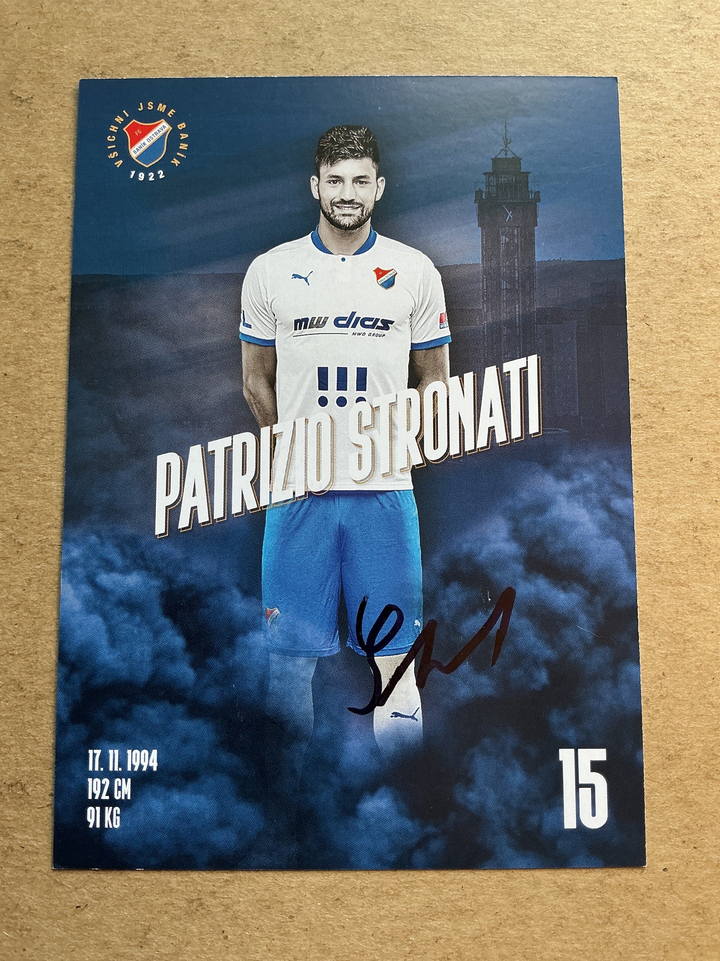 Patrizio Stronati, Czech Republic 🇨🇿 FC Banik Ostrava 2020/21 hand signed