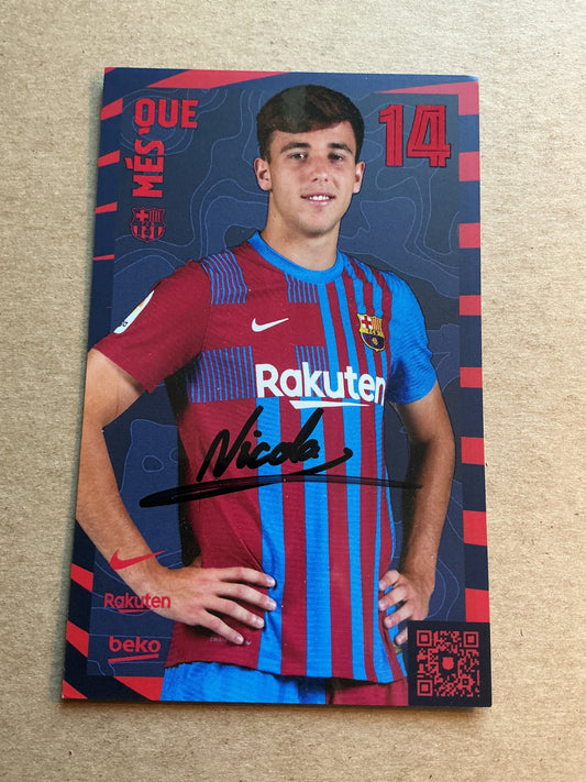 Nico Gonzalez, Spain 🇪🇸 FC Barcelona 2021/22 hand signed