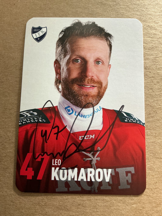 Leo Komarov, Finland 🇫🇮 HIFK Hockey 2024/25 hand signed