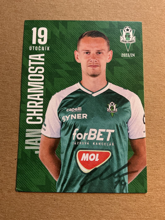 Jan Chramosta, Czech Republic 🇨🇿 FK Jablonec 2023/24 hand signed