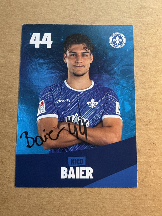 Nico Baier, Germany 🇩🇪 SV Darmstadt 98 2023/24 hand signed