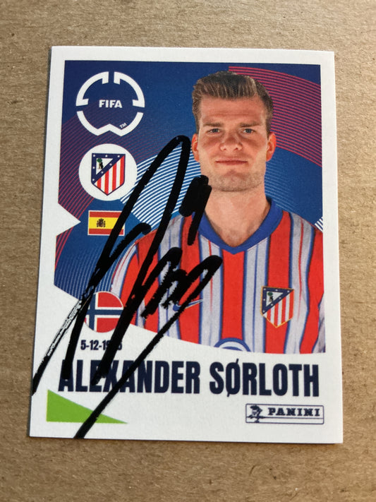Alexander Sørloth, Norway 🇳🇴 Atletico Madrid Club World Cup 2025 Panini hand signed