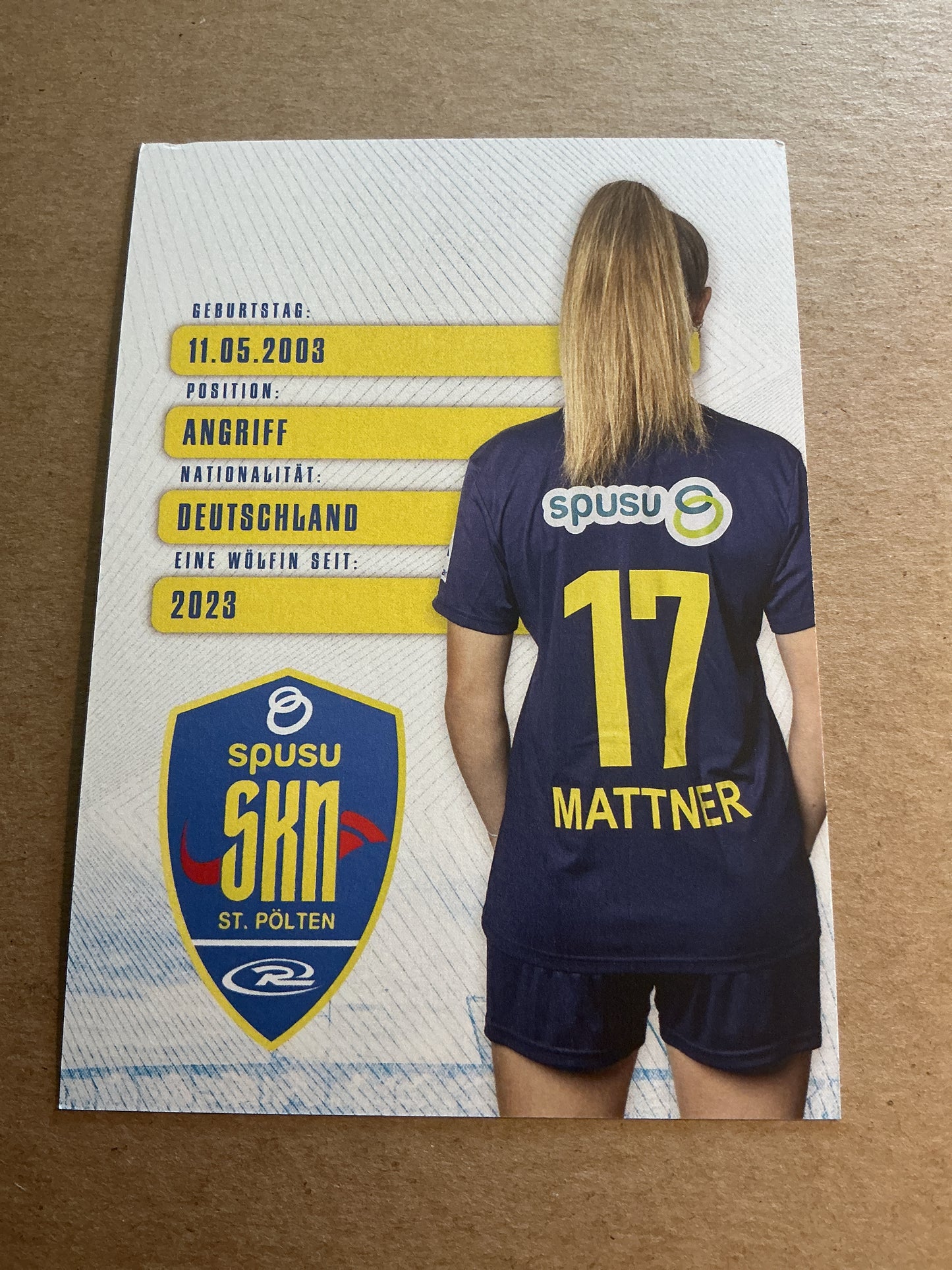 Sarah Mattner, Germany 🇩🇪 SKN St. Pölten 2024/25 hand signed