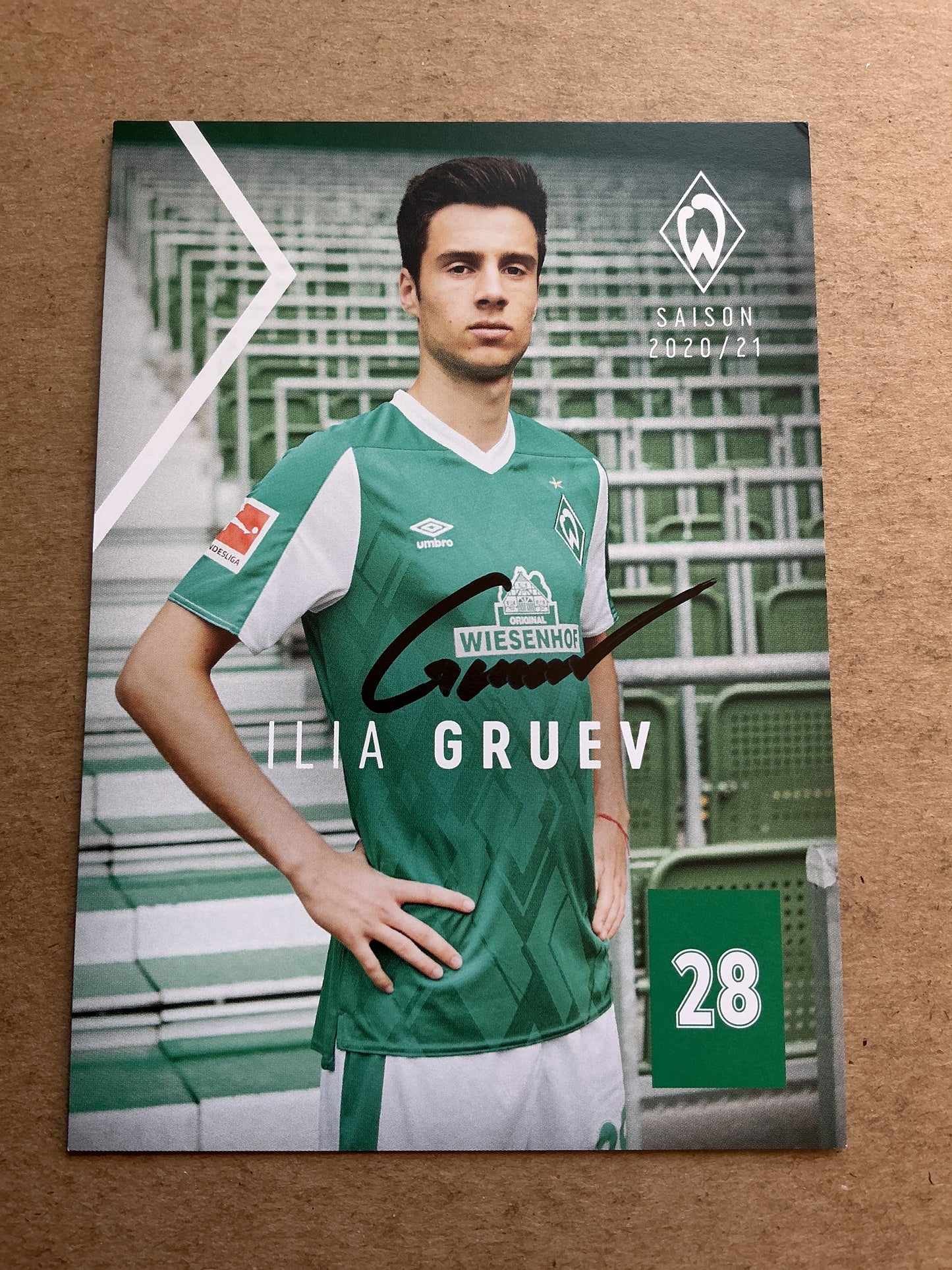 Ilia Gruev, Bulgaria 🇧🇬 SV Werder Bremen 2020/21 hand signed