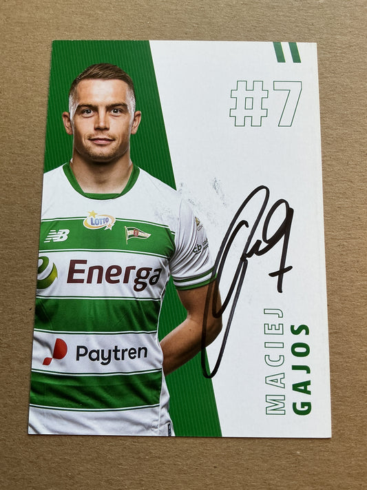 Maciej Gajos, Poland 🇵🇱 Lechia Gdańsk 2019/20 hand signed