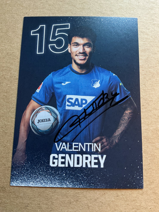 Valentin Gendrey, France 🇫🇷 TSG 1899 Hoffenheim 2024/25 hand signed