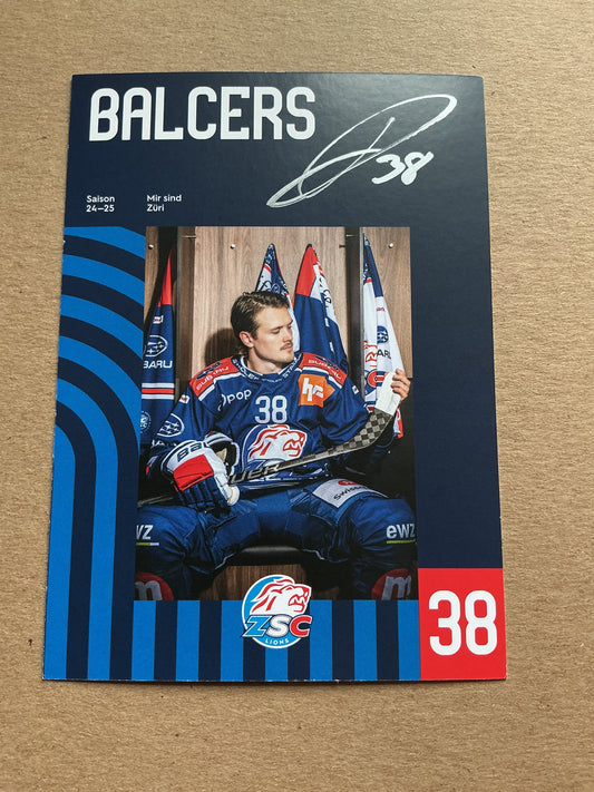 Rudolfs Balcers, Latvia 🇱🇻 ZSC Lions 2024/25 hand signed