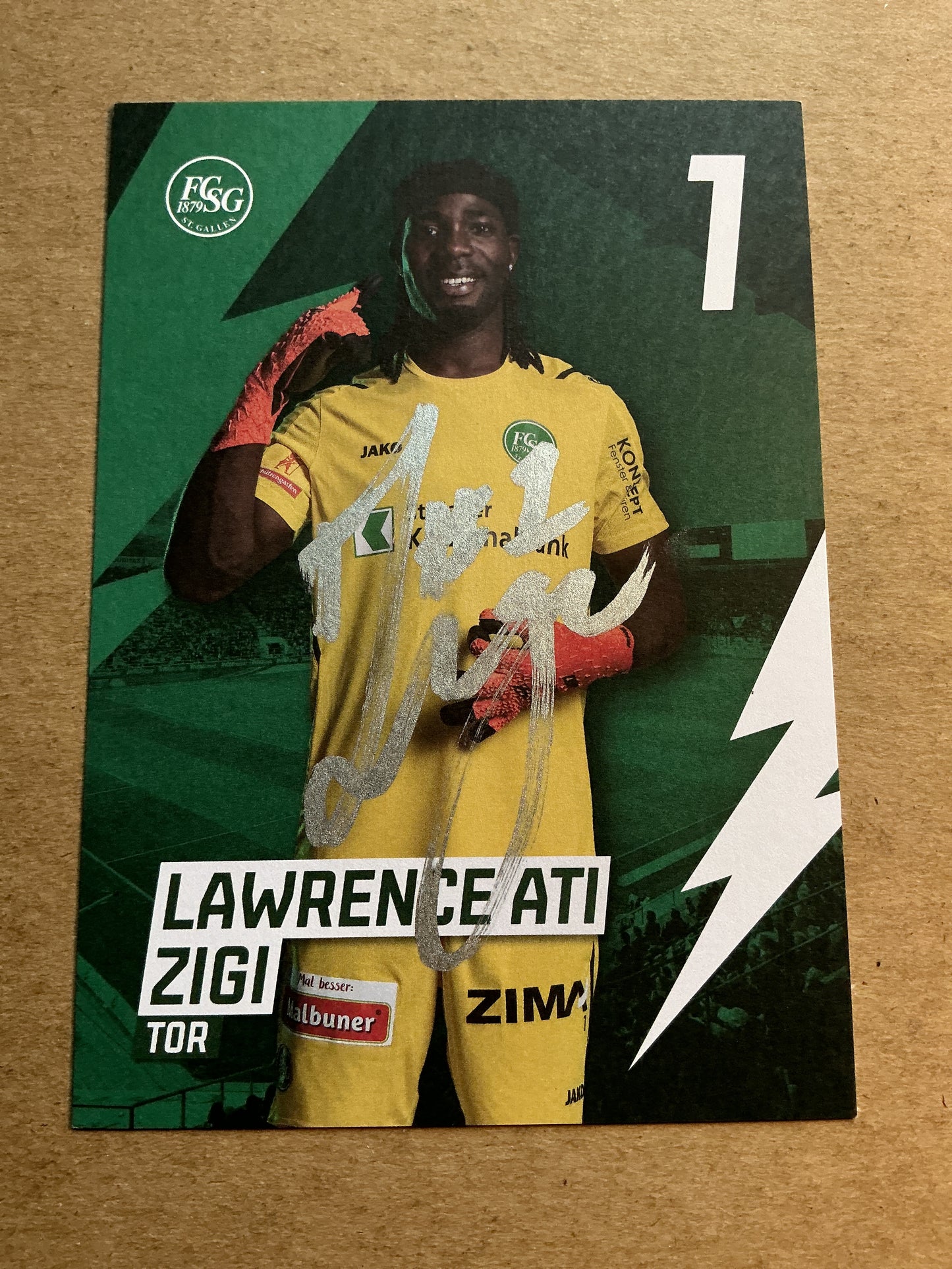 Lawrence Ati Zigi, Ghana 🇬🇭 FC St. Gallen 2022/23 hand signed