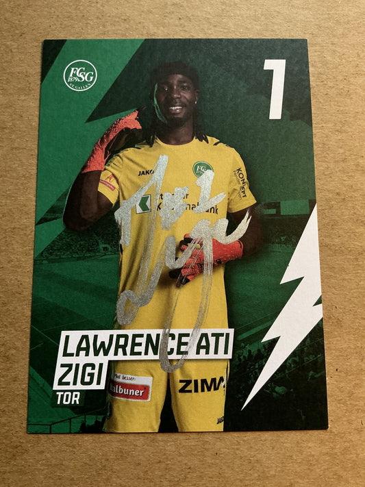 Lawrence Ati Zigi, Ghana 🇬🇭 FC St. Gallen 2022/23 hand signed