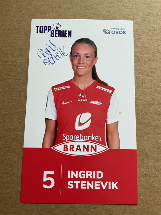 Ingrid Stenevik, Norway 🇳🇴 SK Brann Kvinner 2023/24 hand signed