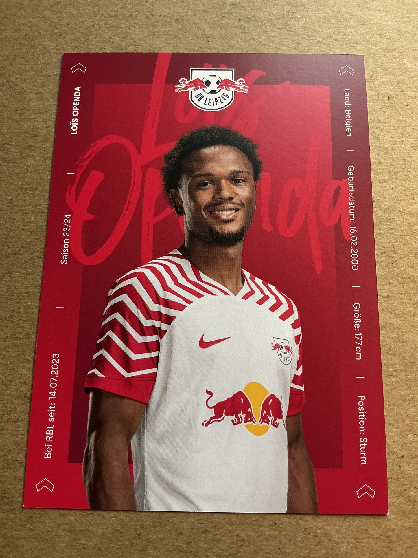 Lois Openda, Belgium 🇧🇪 RB Leipzig 2023/24 hand signed