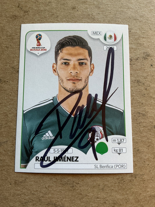 Raul Jiménez, Mexico 🇲🇽 FIFA World Cup 2018 Panini hand signed