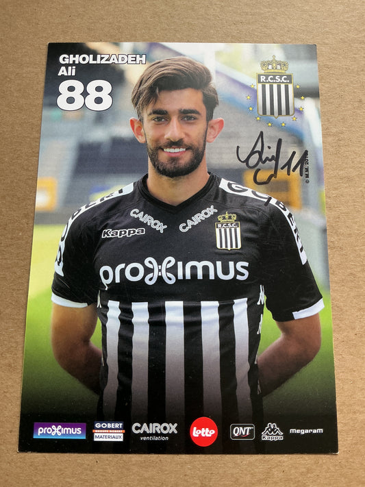 Ali Gholizadeh, Iran 🇮🇷 Sporting Charleroi 2018/19 hand signed
