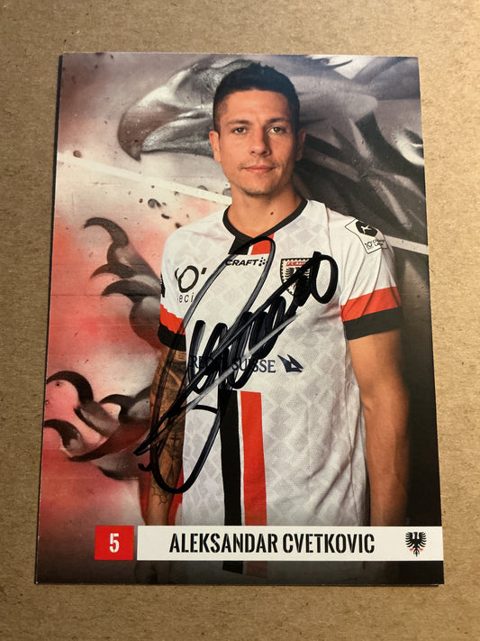Aleksandar Cvetkovic, Serbia 🇷🇸 FC Aarau 2023/24 hand signed