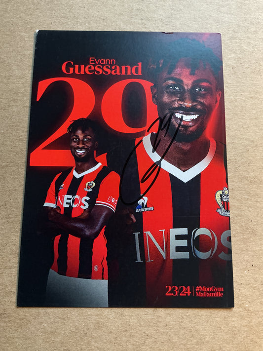 Evann Guessand, Ivory Coast 🇨🇮 OGC Nice 2023/24 hand signed