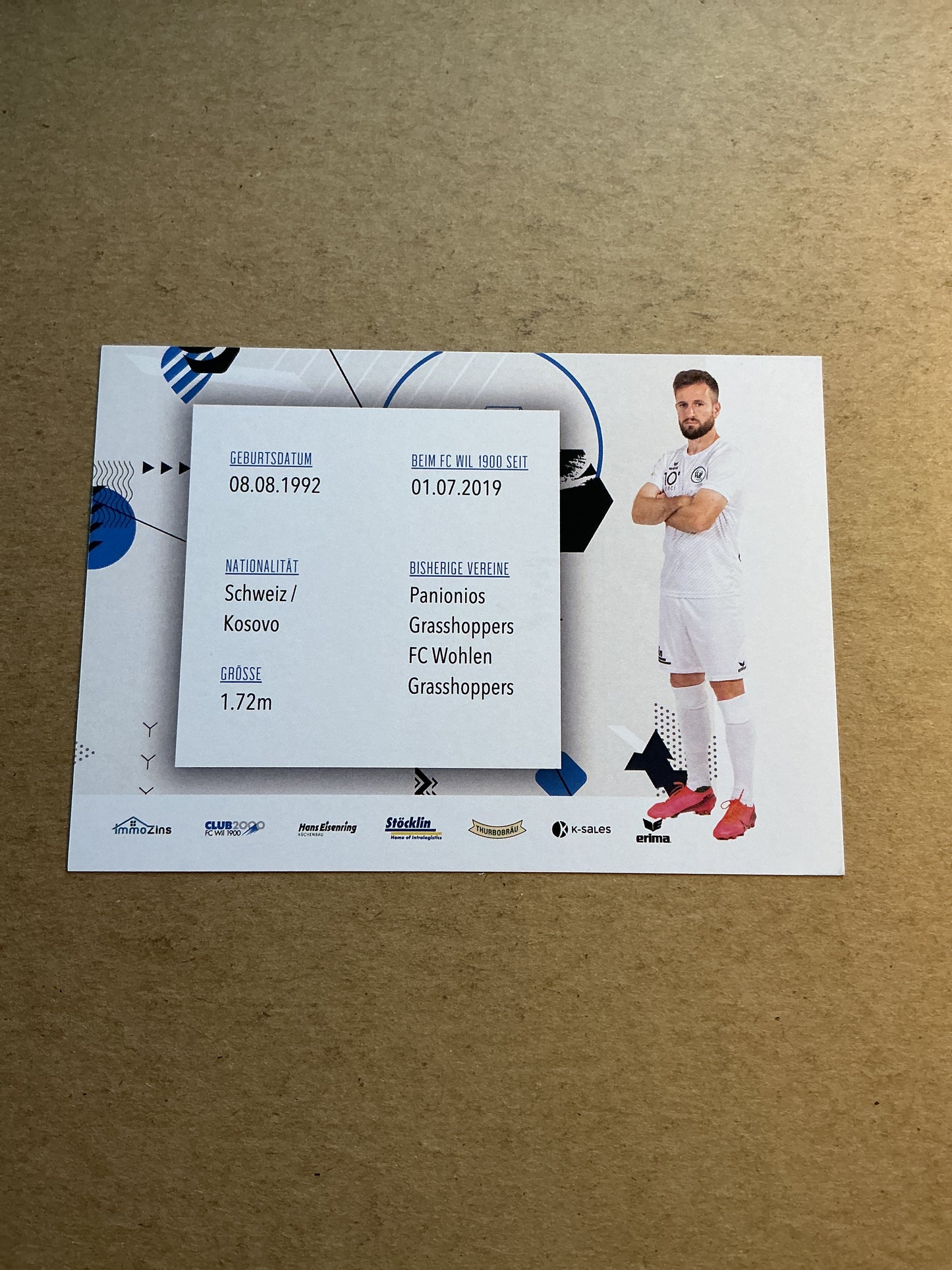 Mergim Brahimi, Kosovo 🇽🇰 FC Wil 2021/22 hand signed