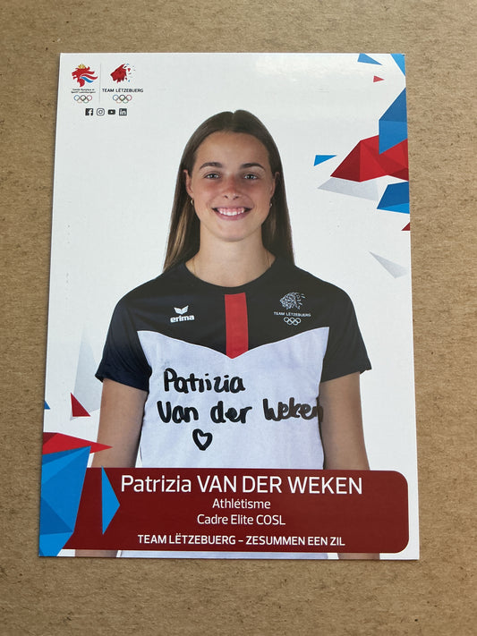 Patrizia Van Der Weken, Luxemburg 🇱🇺 Athletics Olympics 2024 hand signed