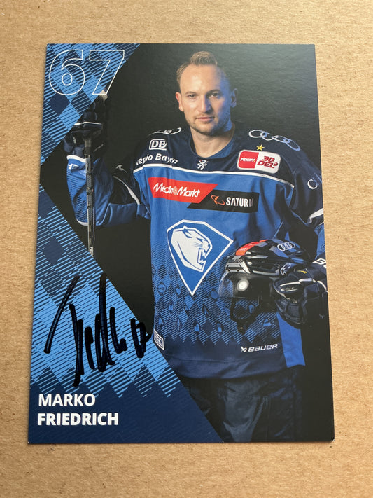Marko Friedrich, Germany 🇩🇪 ERC Ingolstadt 2023/24 hand signed