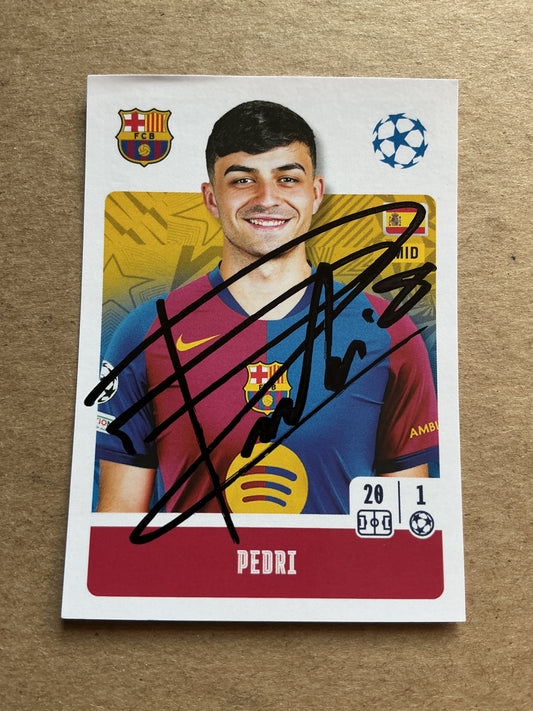 Pedri, Spain 🇪🇸 FC Barcelona 2024/25 Topps hand signed