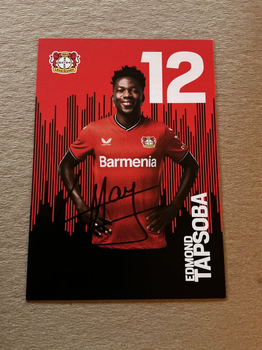 Edmond Tapsoba, Burkina Faso 🇧🇫 Bayer 04 Leverkusen 2022/23 hand signed
