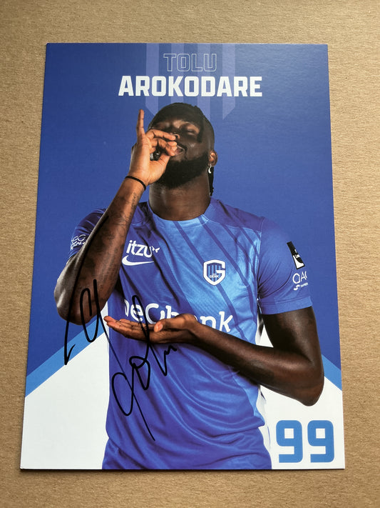 Tolu Arokodare, Nigeria 🇳🇬 KRC Genk 2024/25 hand signed