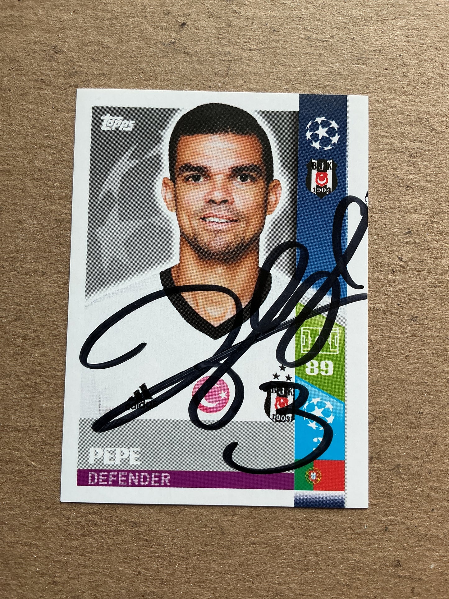 Pepe, Portugal 🇵🇹 Beşiktaş 2017/18 Topps  hand signed