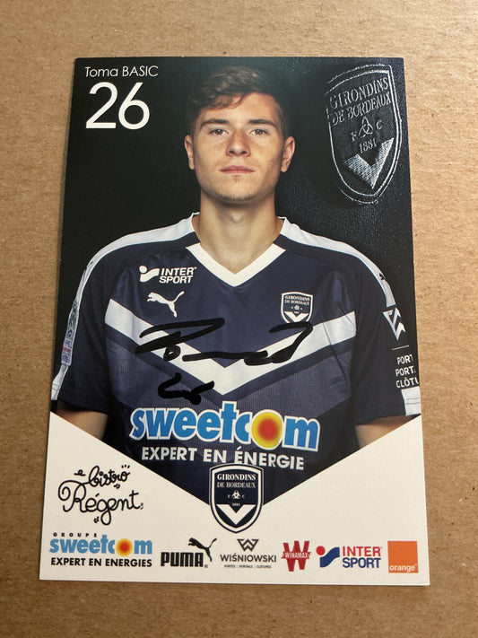 Toma Basic, Croatia 🇭🇷 Girondins Bordeaux 2018/19 hand signed