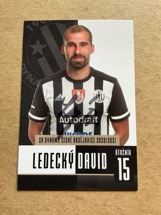 David Ledecký, Czech Republic 🇨🇿 SK Dynamo České Budějovice 2020/21 hand signed