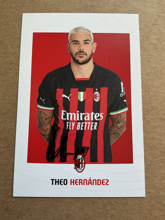 Theo Hernández, France 🇫🇷 AC Milan 2022/23 hand signed