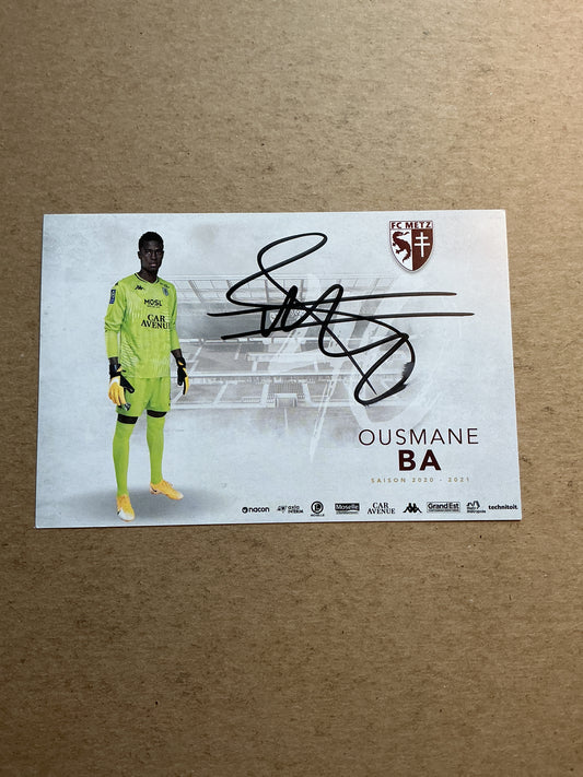 Ousmane Ba, Senegal 🇸🇳 FC Metz 2020/21 hand signed