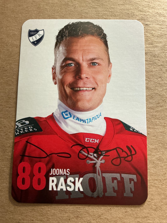 Joonas Rask, Finland 🇫🇮 HIFK Hockey 2024/25 hand signed