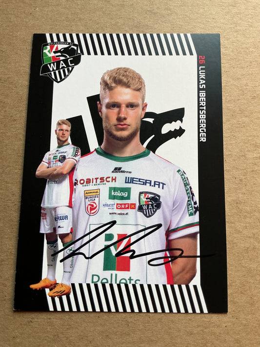 Lukas Ibertsberger, Austria 🇦🇹 Wolfsberger AC 2023/24 hand signed