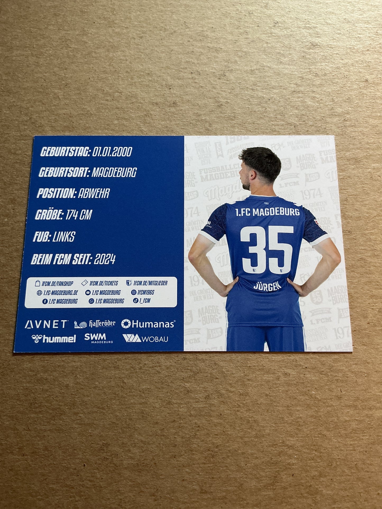 Marc-Andre Jürgen, Germany 🇩🇪 1.FC Magdeburg 2024/25 hand signed